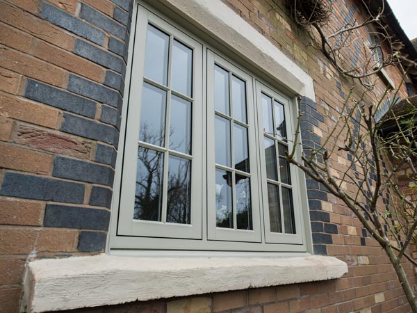 Double Glazing Bath - Olive Grey Flush Windows